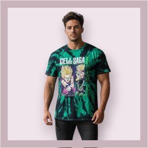 Dragon Ball Z Cell Saga Character Collage Tie-Dye T-Shirt